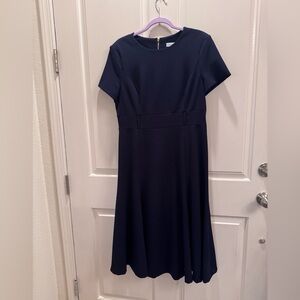 Calvin Klein Navy Short-Sleeve Midi Dress